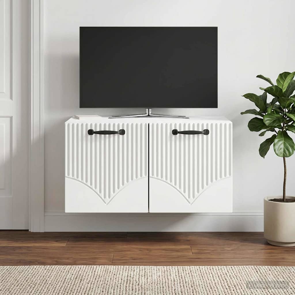 Væghængt TV-skab Hvid 59,5 x 41 x 30 cm Konstrueret træ