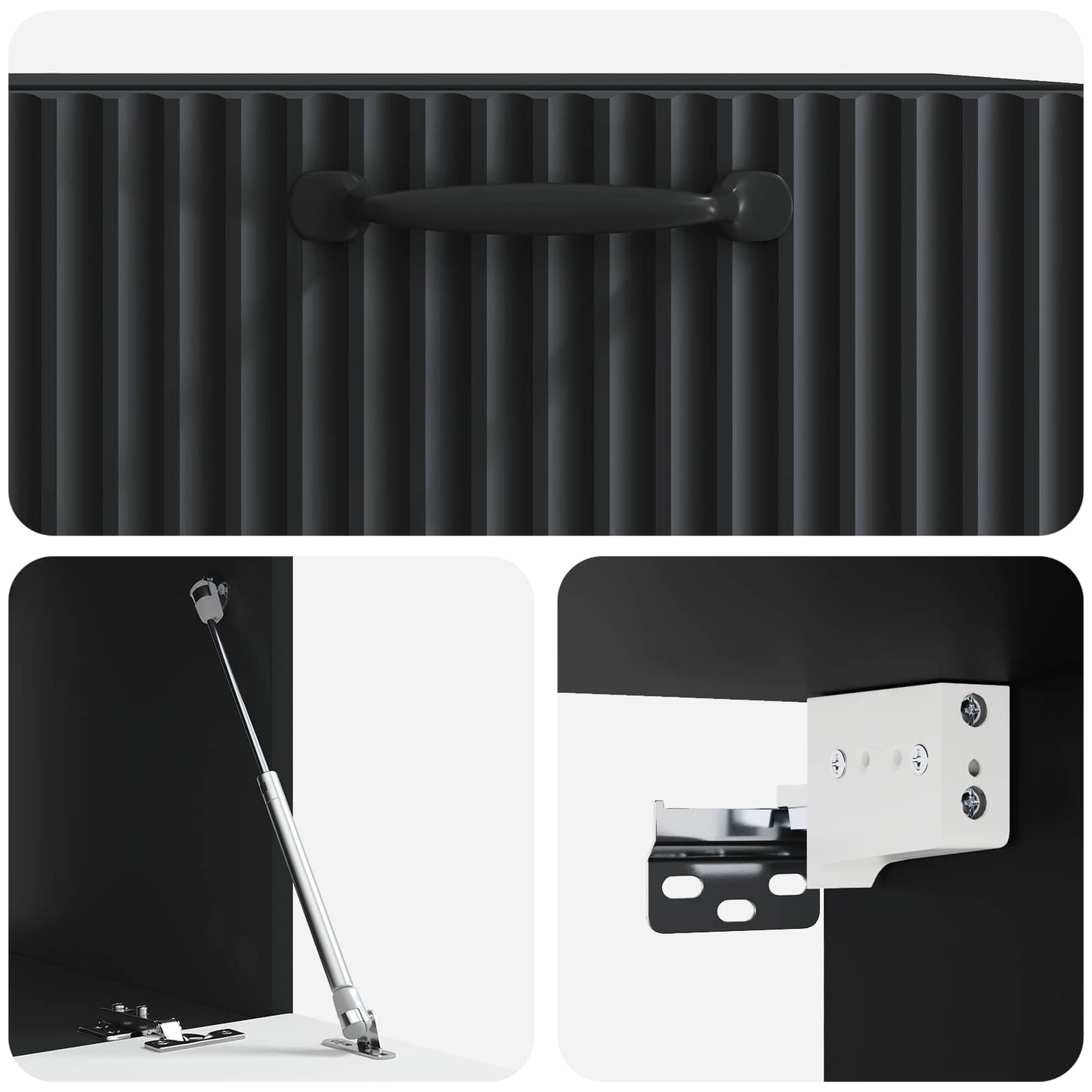Væghængt TV-skab Sort 59,5 x 41 x 30 cm Konstrueret træ