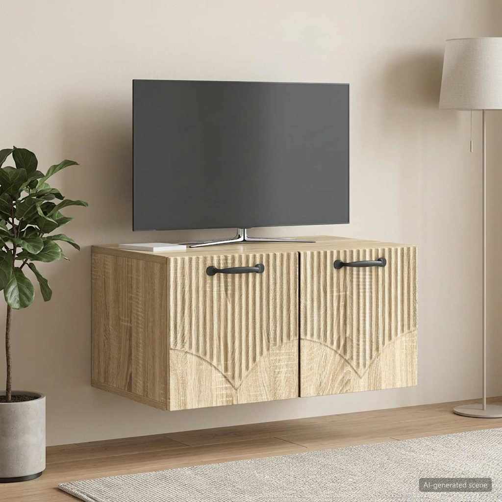 Væghængt TV-skab Sonoma-eg 59,5 x 41 x 30 cm Konstrueret træ
