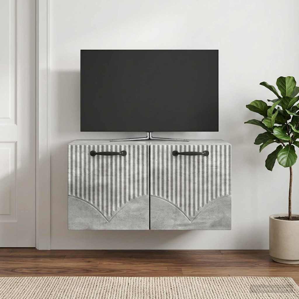 Væghængt TV-skab Betongrå 59,5 x 41 x 30 cm Konstrueret træ