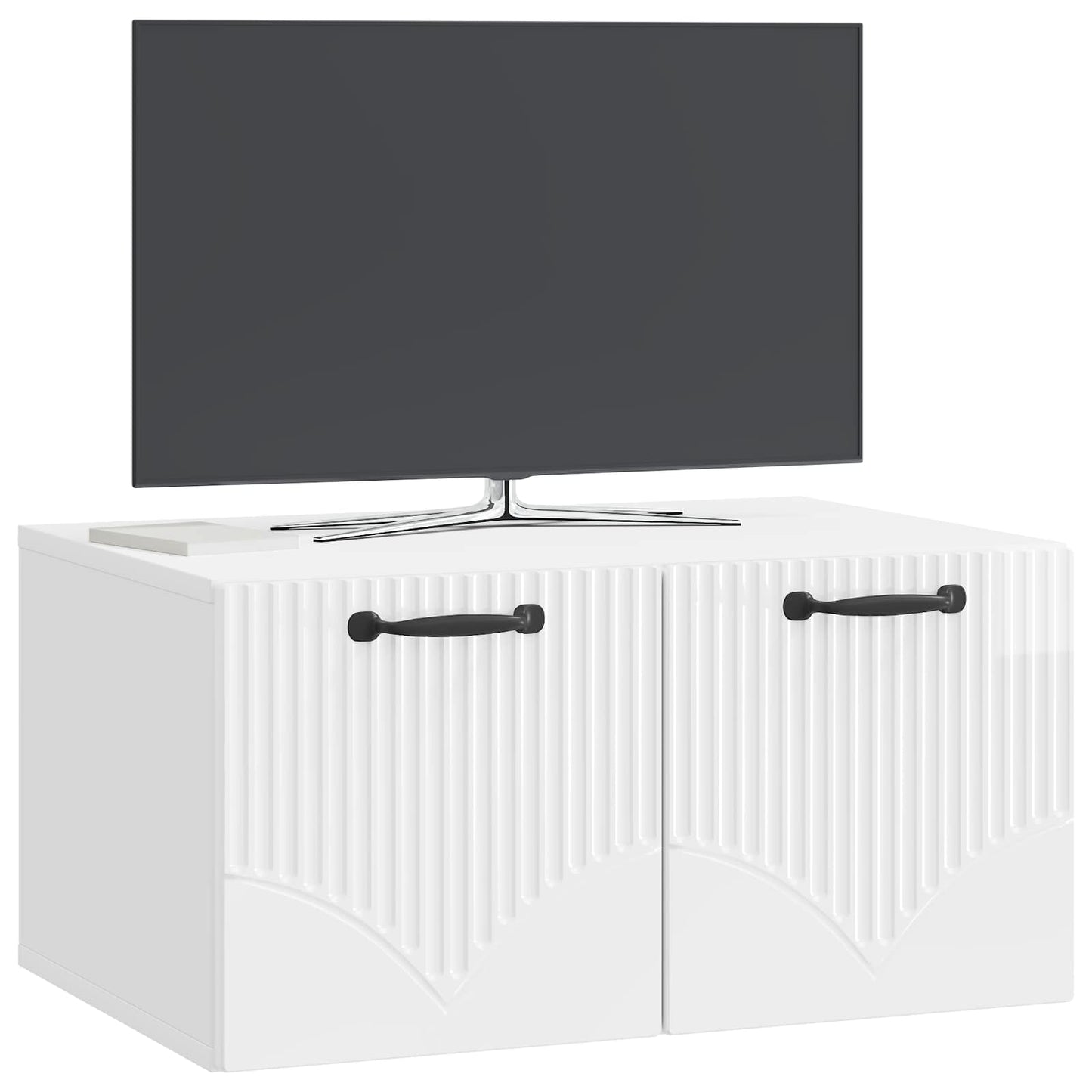 Væghængt TV-skab Vægmonteret Hvid højglans 59,5 x 41 x 30 cm
