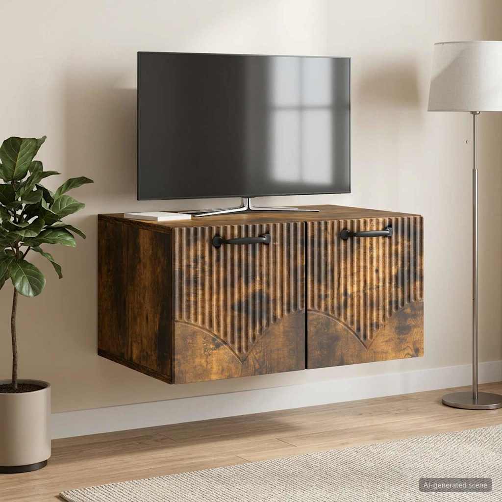 Væghængt TV-skab Røget eg 59,5 x 41 x 30 cm Konstrueret træ
