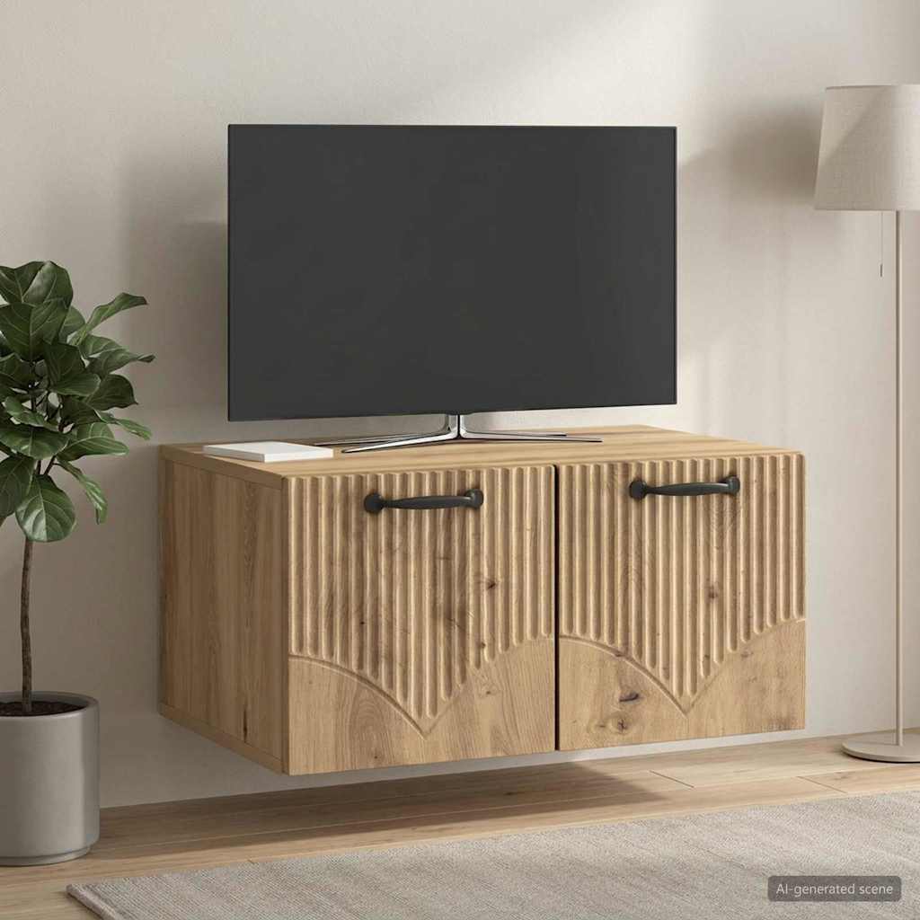 Væghængt TV-skab 59,5 x 41 x 30 cm Artisan-eg Konstrueret træ