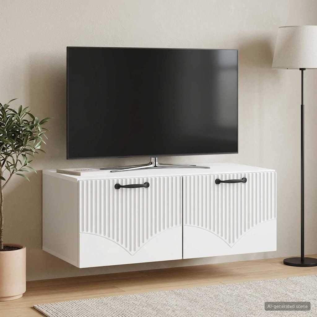 Væghængt TV-skab Hvid 78,5 x 41 x 30 cm Konstrueret træ