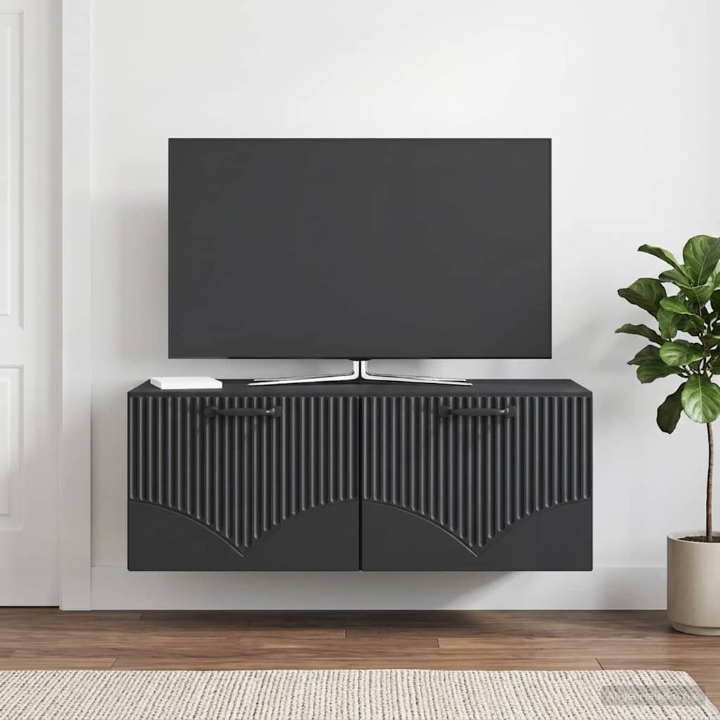Væghængt TV-skab Sort 78,5 x 41 x 30 cm Konstrueret træ