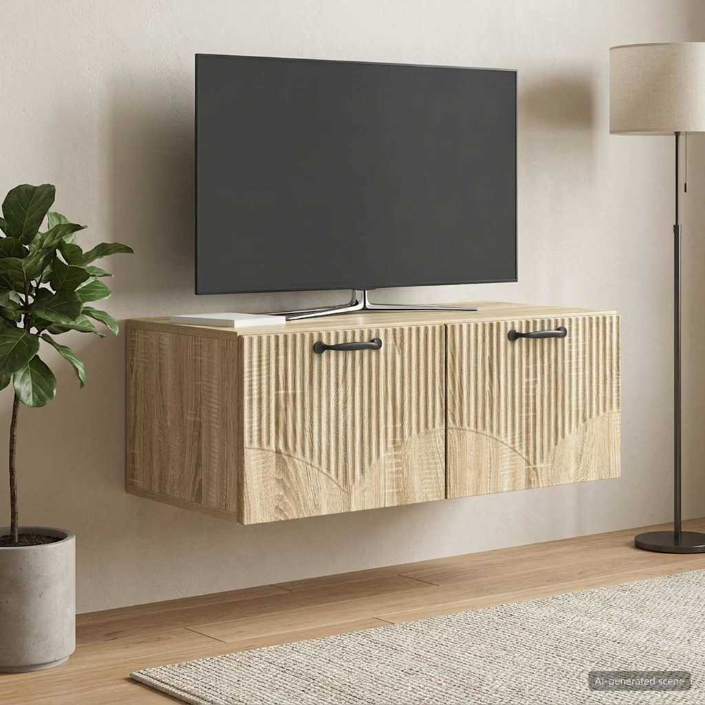 Væghængt TV-skab Sonoma-eg 78,5 x 41 x 30 cm Konstrueret træ