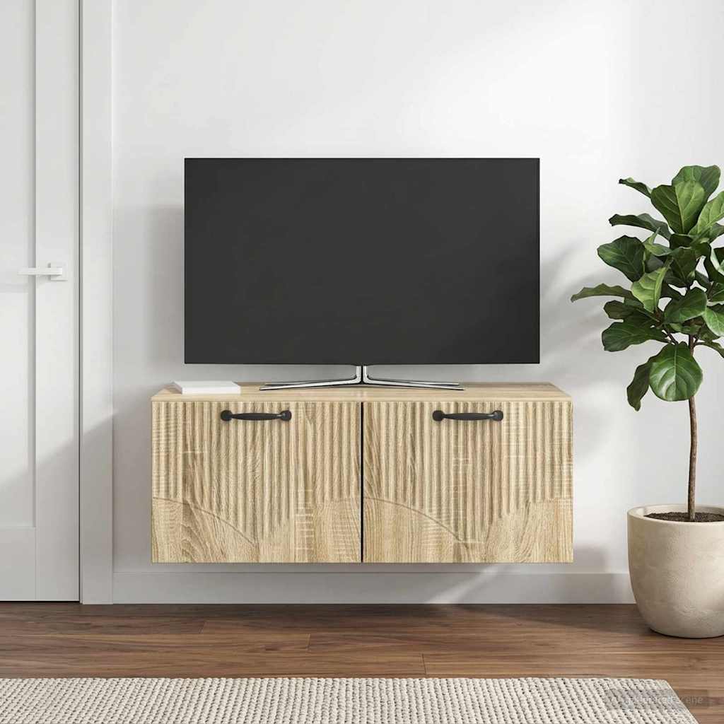 Væghængt TV-skab Sonoma-eg 78,5 x 41 x 30 cm Konstrueret træ