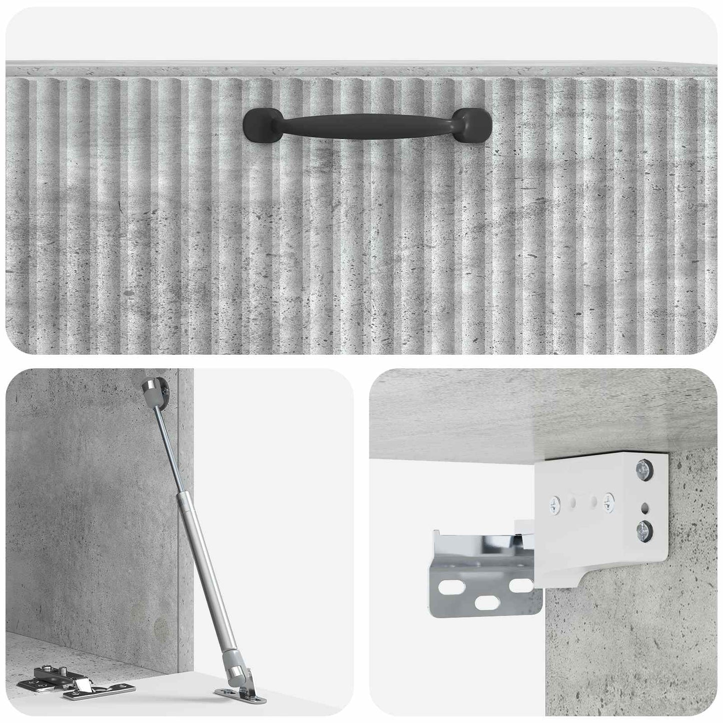 Væghængt TV-skab Betongrå 78,5 x 41 x 30 cm Konstrueret træ