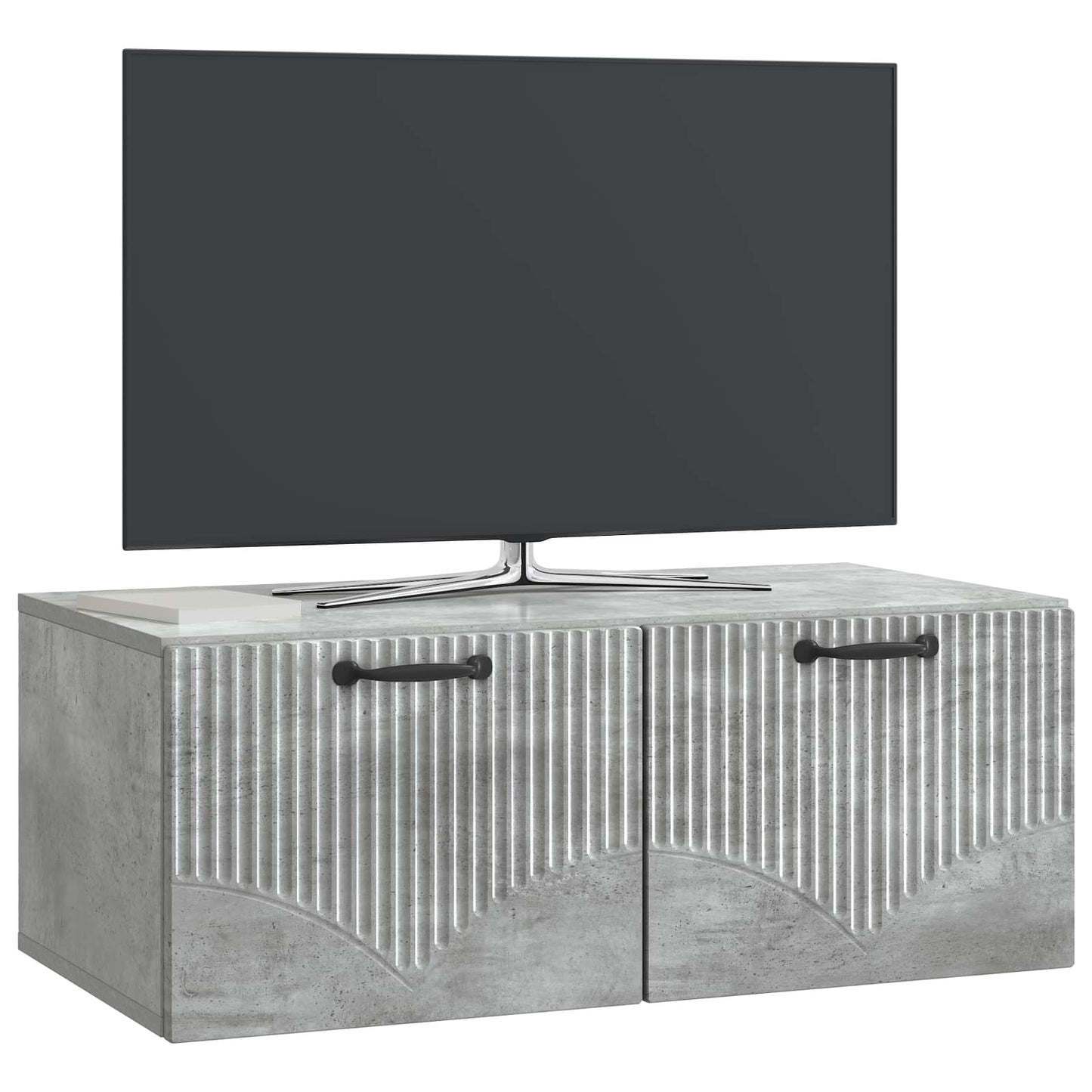 Væghængt TV-skab Betongrå 78,5 x 41 x 30 cm Konstrueret træ