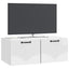 Væghængt TV-skab Vægmonteret Hvid højglans 78,5 x 41 x 30 cm