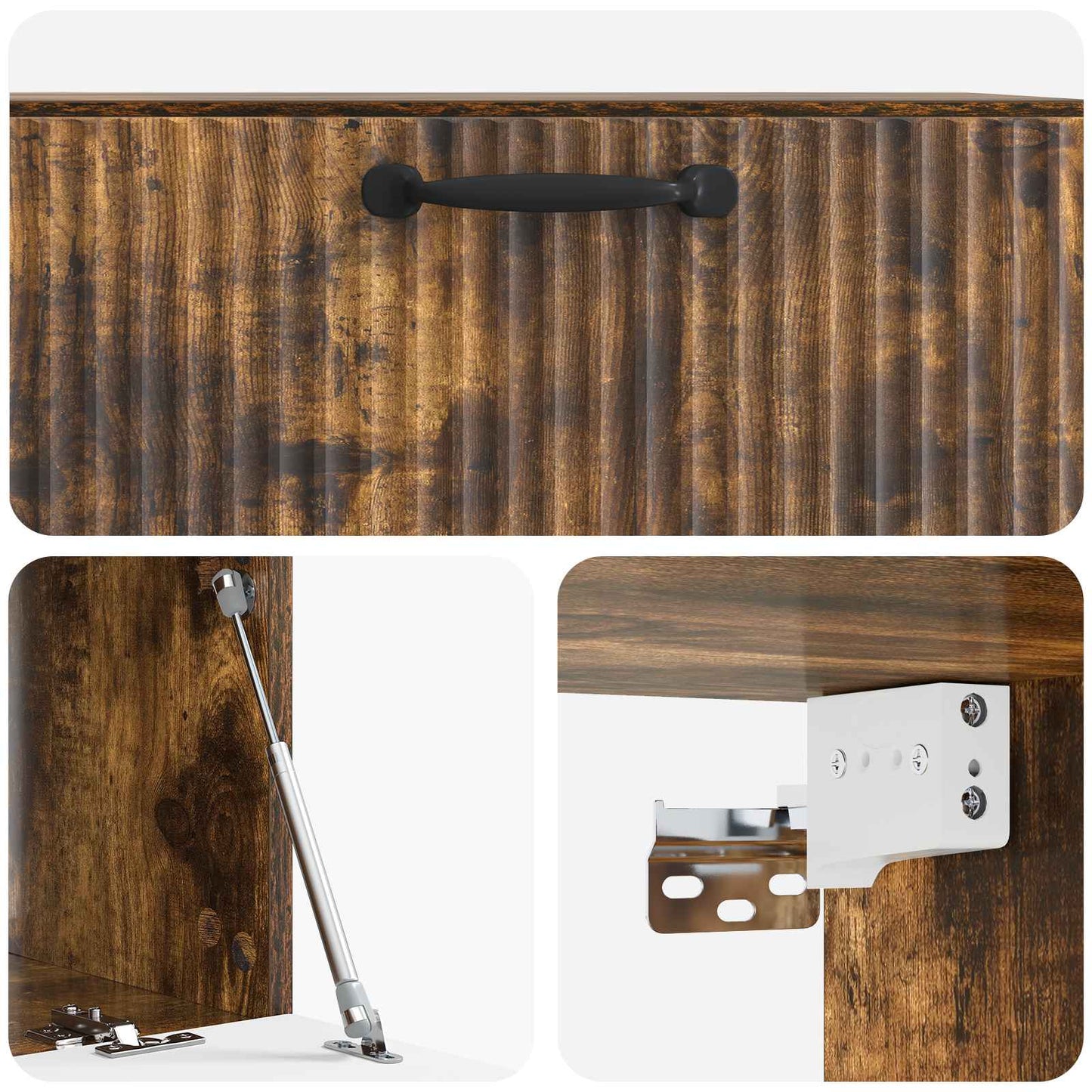 Væghængt TV-skab Røget eg 78,5 x 41 x 30 cm Konstrueret træ
