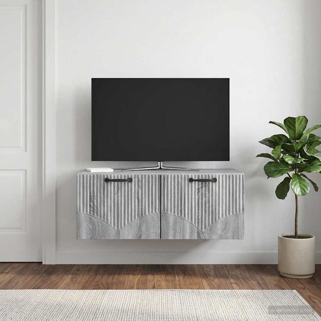 Væghængt TV-skab Vægmonteret Grå sonoma-eg 78,5 x 41 x 30 cm