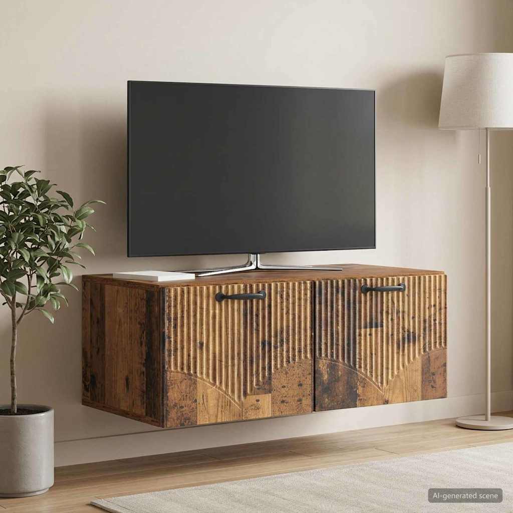 Væghængt TV-skab Gammelt træ 78,5 x 41 x 30 cm Konstrueret træ