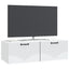 Væghængt TV-skab Hvid 98 x 41 x 30 cm Konstrueret træ