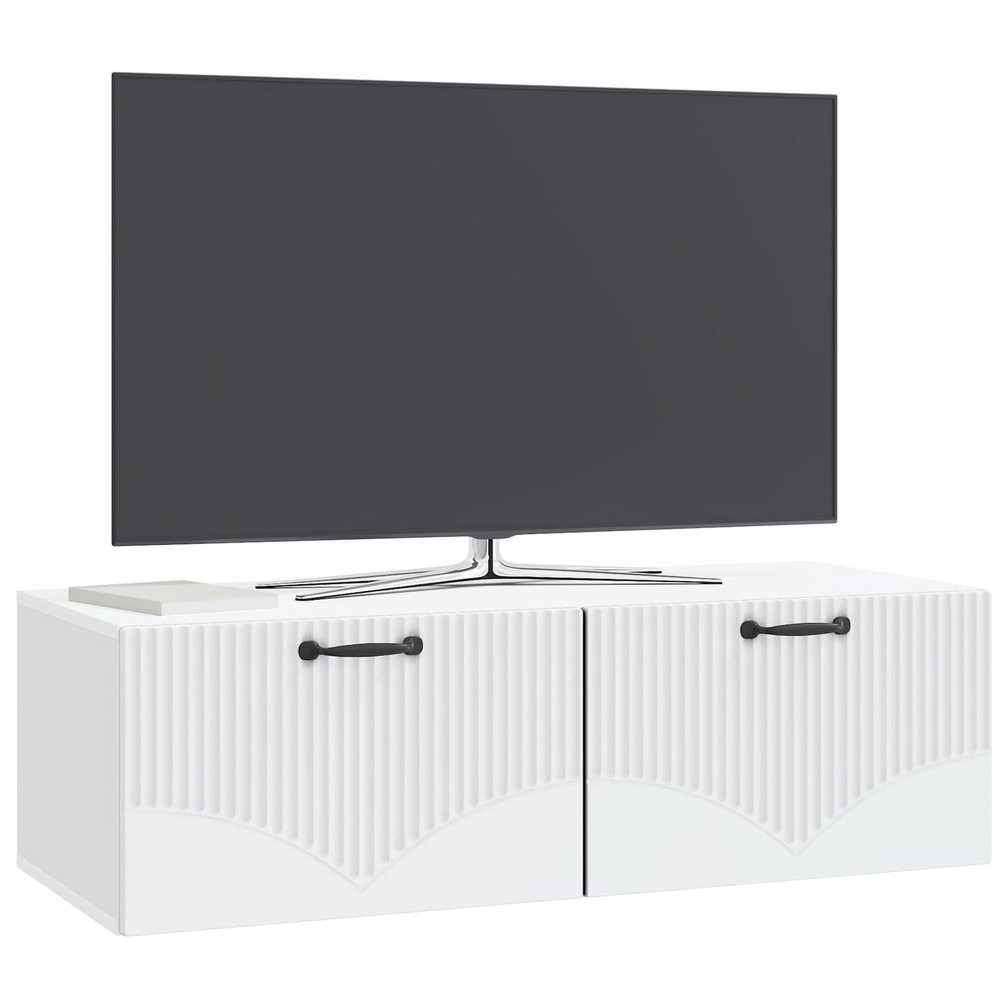 Væghængt TV-skab Hvid 98 x 41 x 30 cm Konstrueret træ