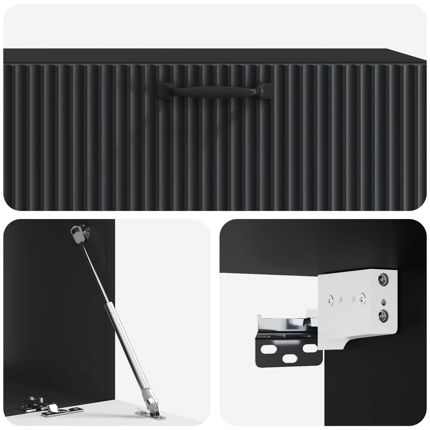 Væghængt TV-skab Sort 98 x 41 x 30 cm Konstrueret træ
