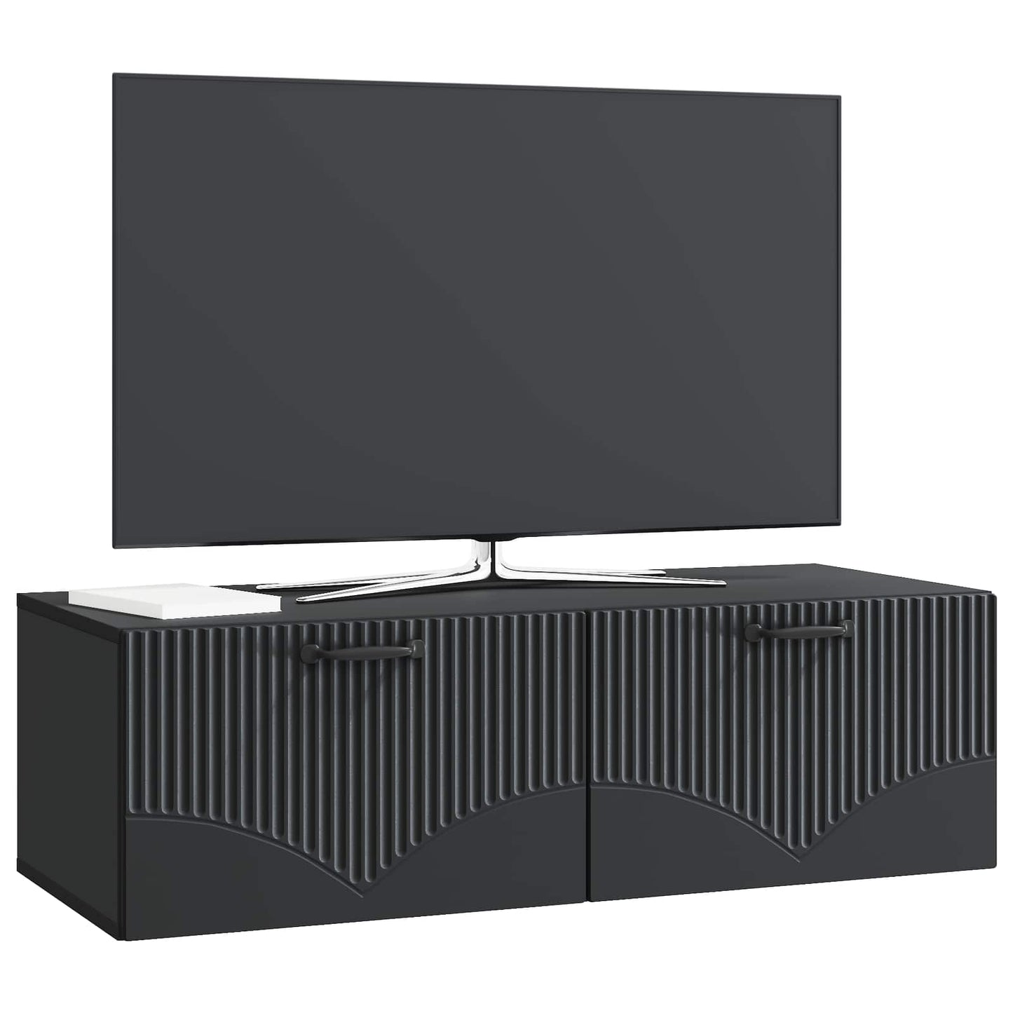 Væghængt TV-skab Sort 98 x 41 x 30 cm Konstrueret træ
