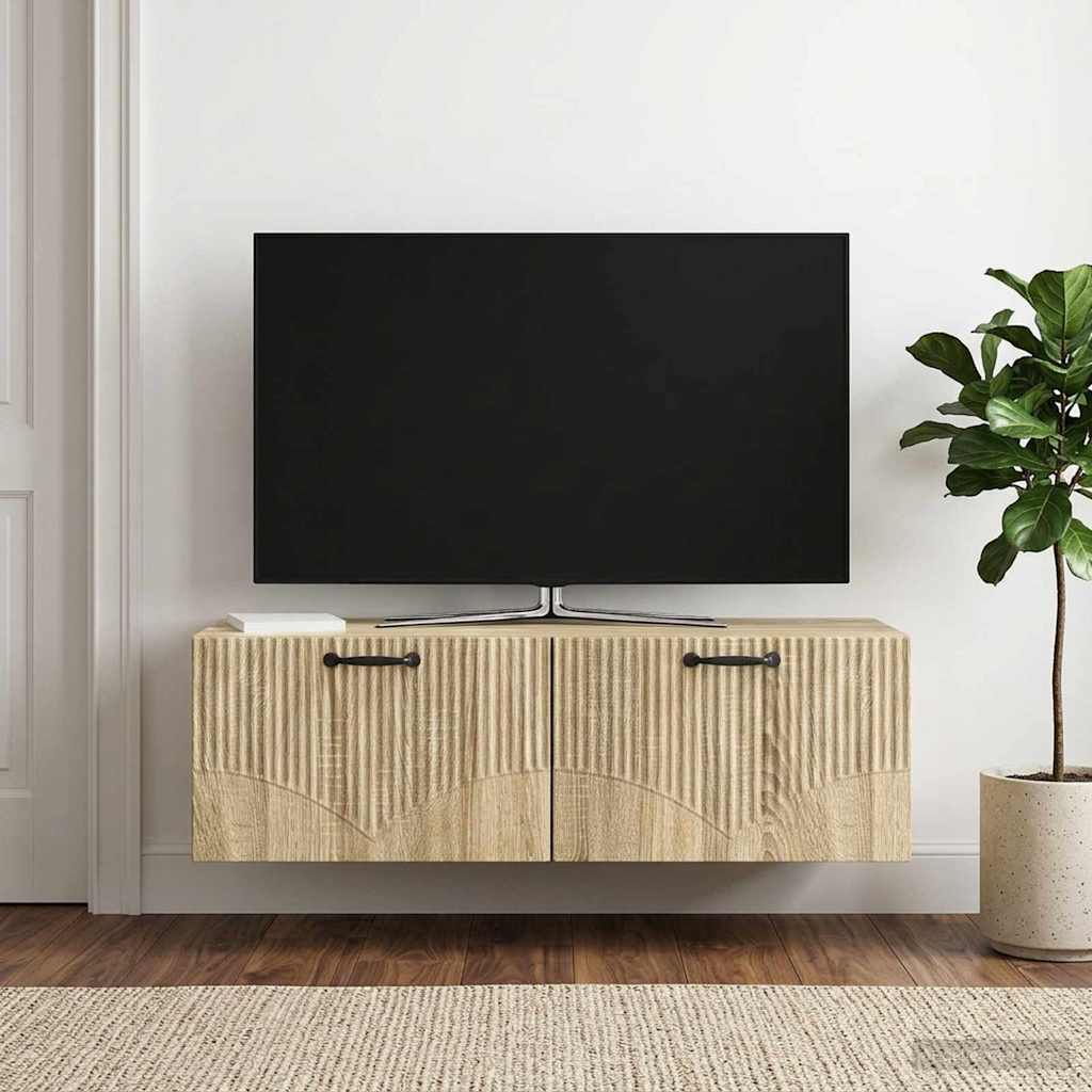 Væghængt TV-skab Sonoma-eg 98 x 41 x 30 cm Konstrueret træ