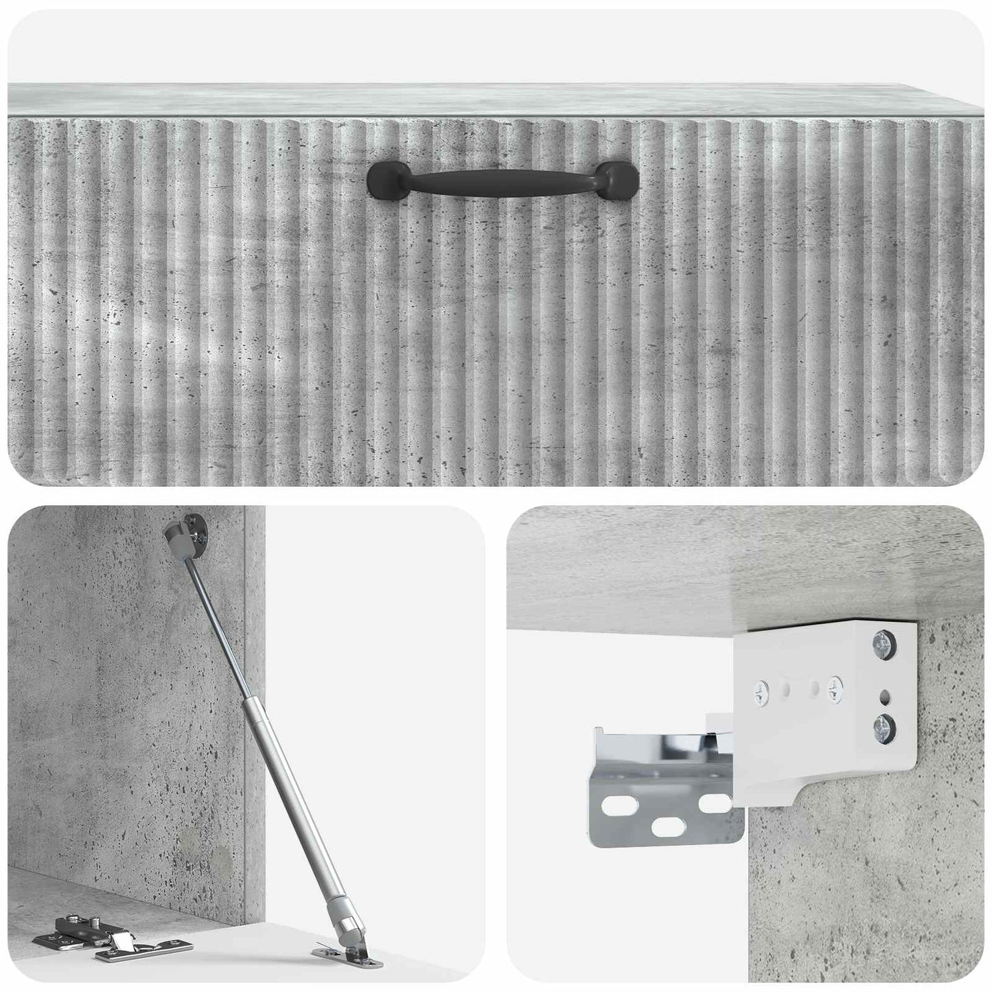 Væghængt TV-skab Betongrå 98 x 41 x 30 cm Konstrueret træ
