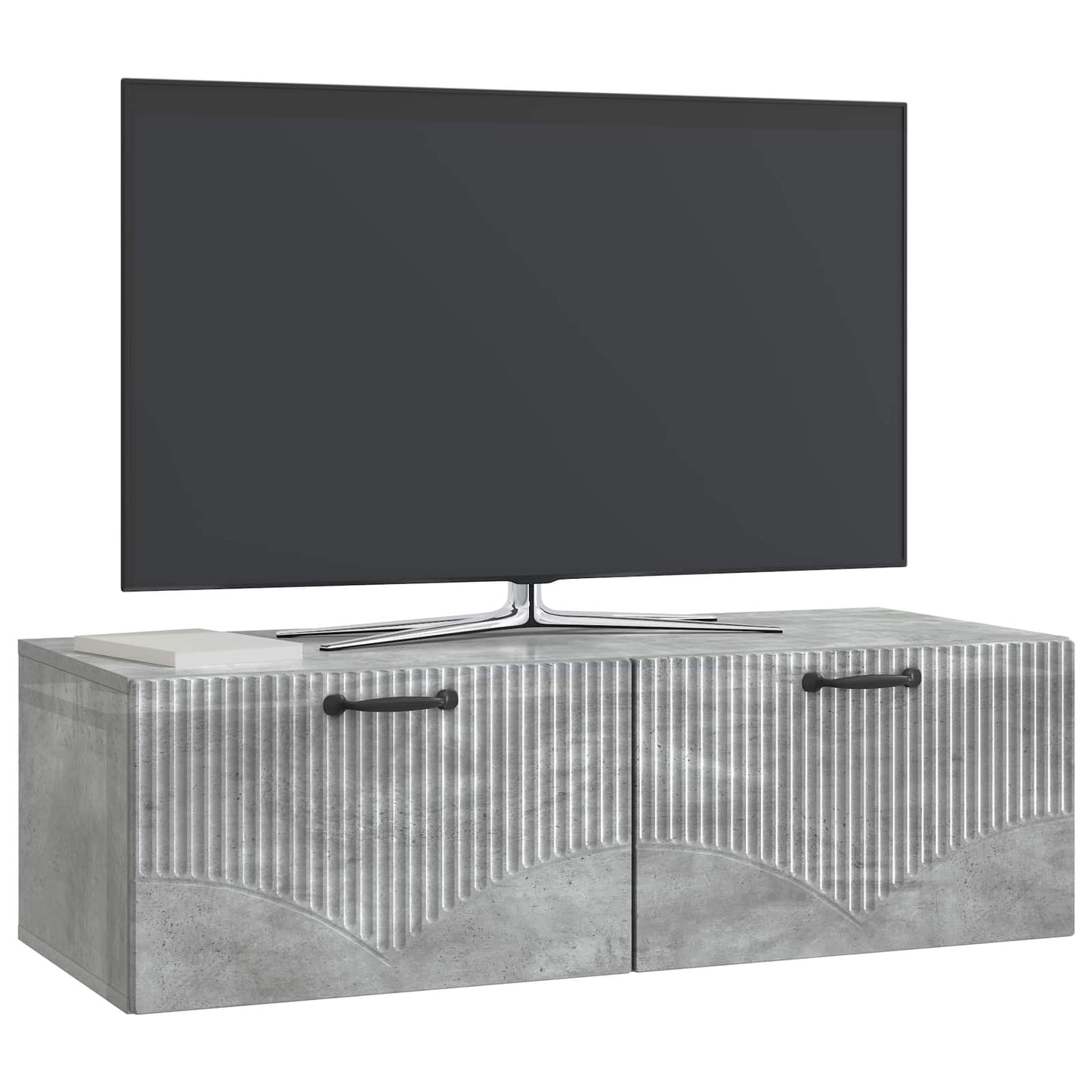 Væghængt TV-skab Betongrå 98 x 41 x 30 cm Konstrueret træ