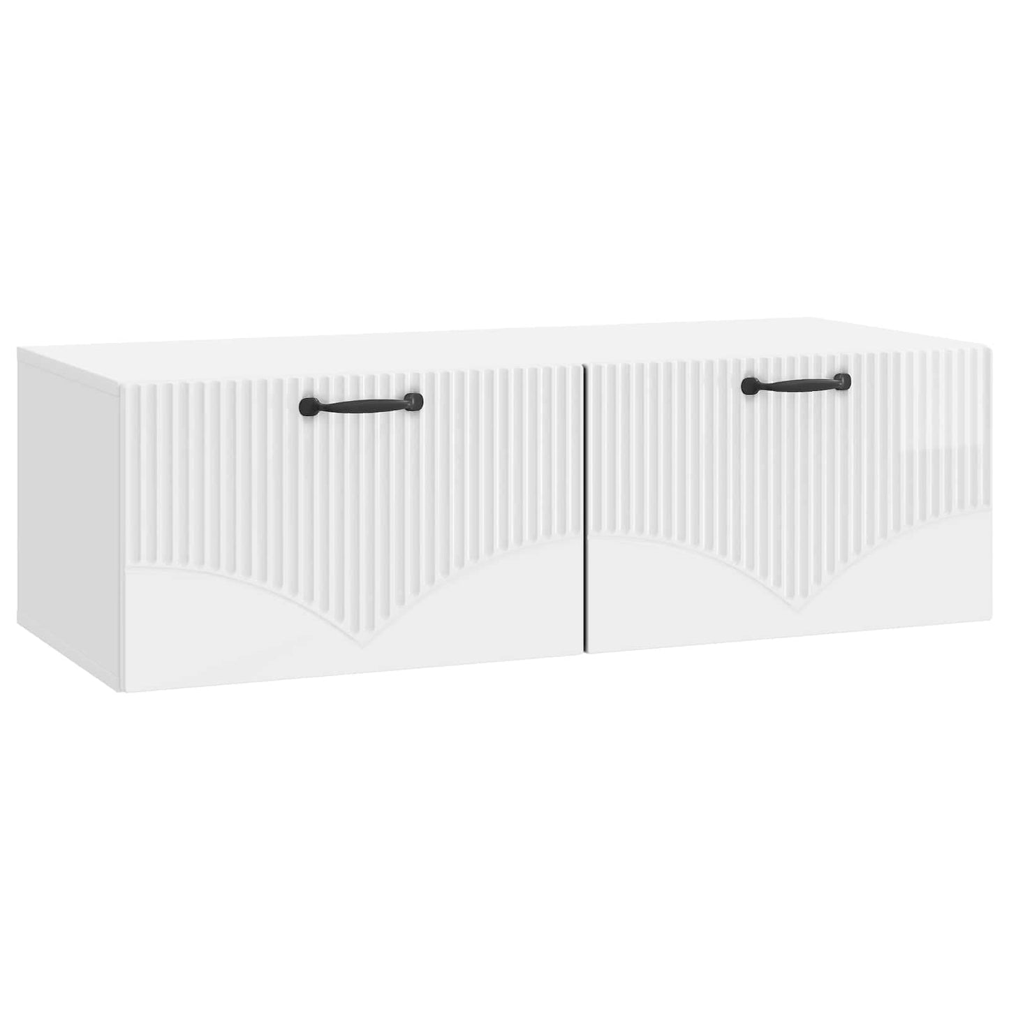 Væghængt TV-skab Hvid højglans 98 x 41 x 30 cm Konstrueret træ