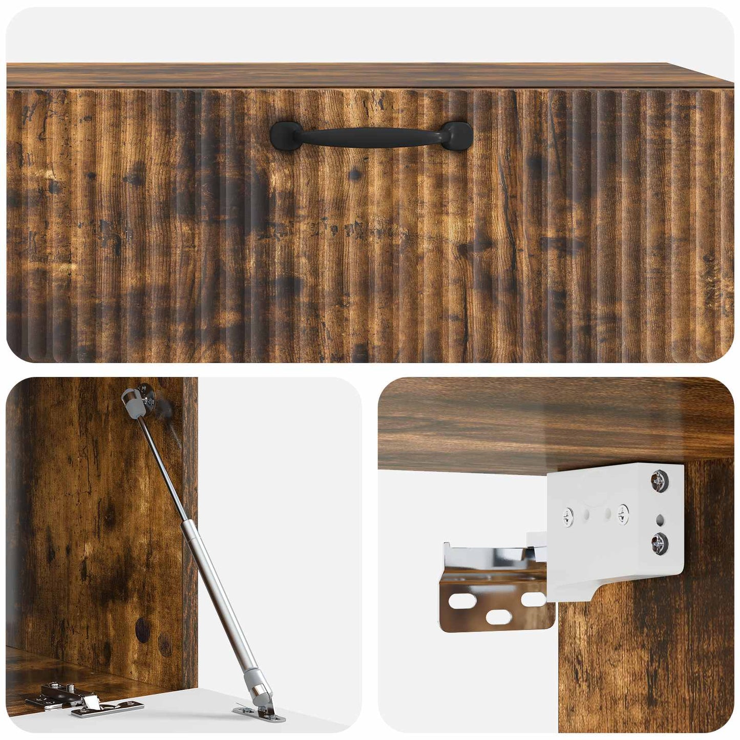 Væghængt TV-skab Røget eg 98 x 41 x 30 cm Konstrueret træ