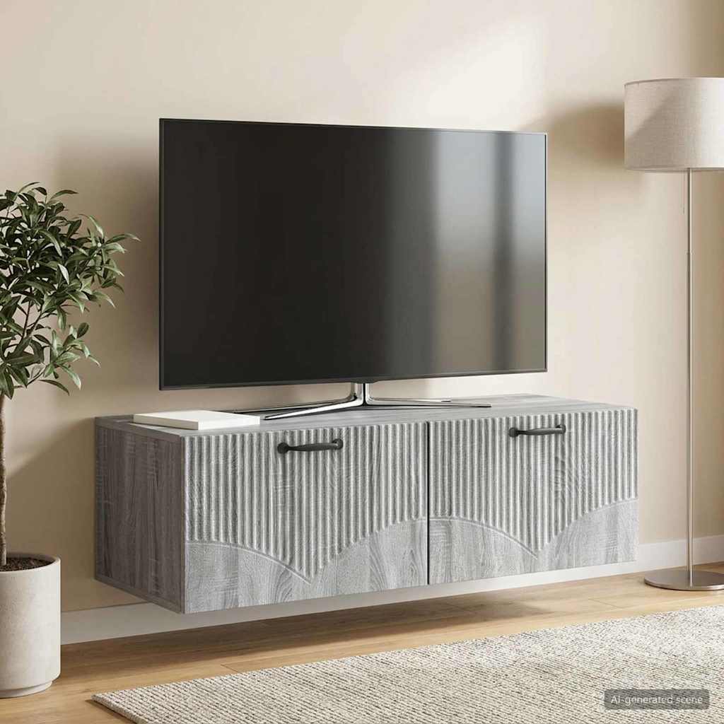 Væghængt TV-skab Grå sonoma-eg 98 x 41 x 30 cm Konstrueret træ