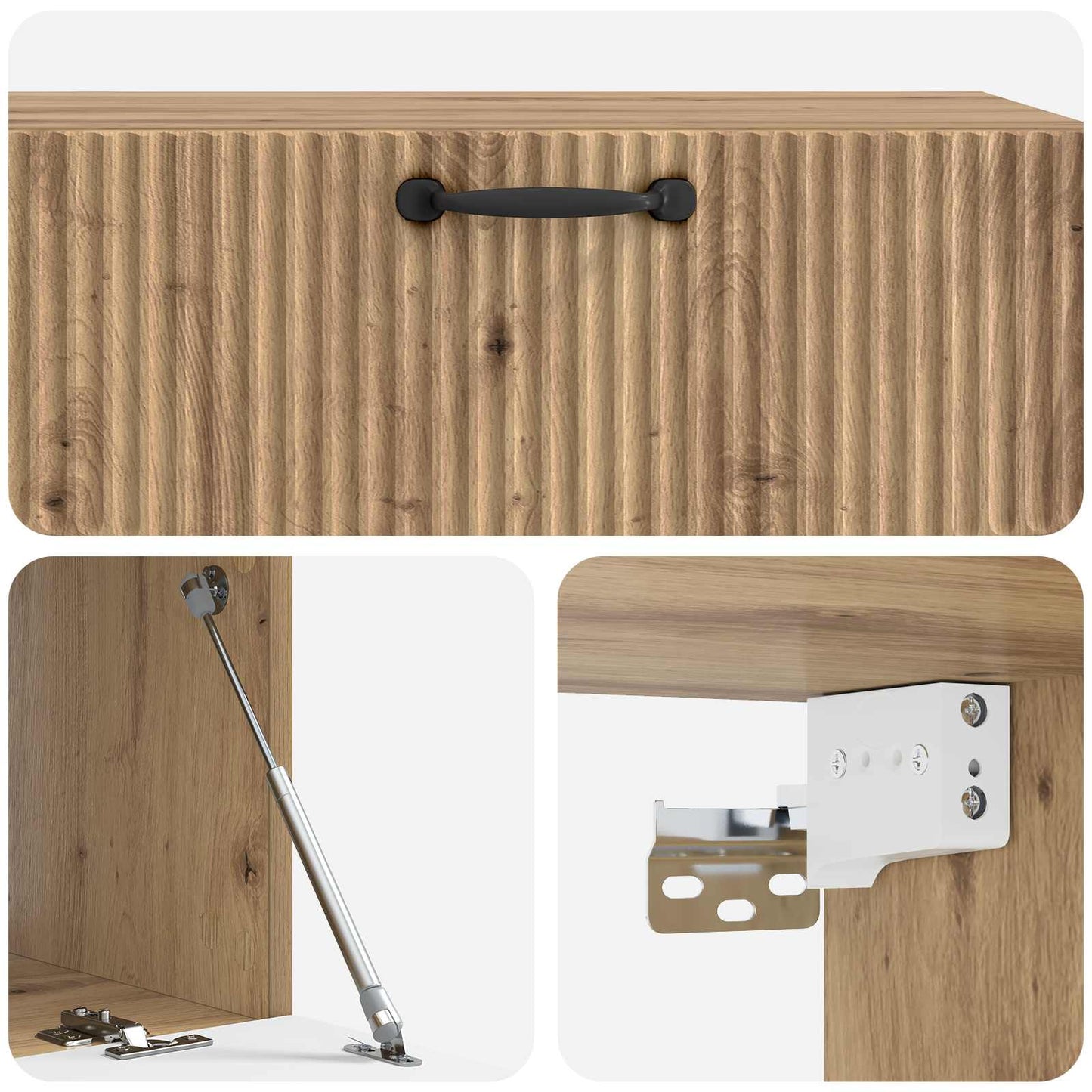 Væghængt TV-skab 98 x 41 x 30 cm Artisan-eg Konstrueret træ