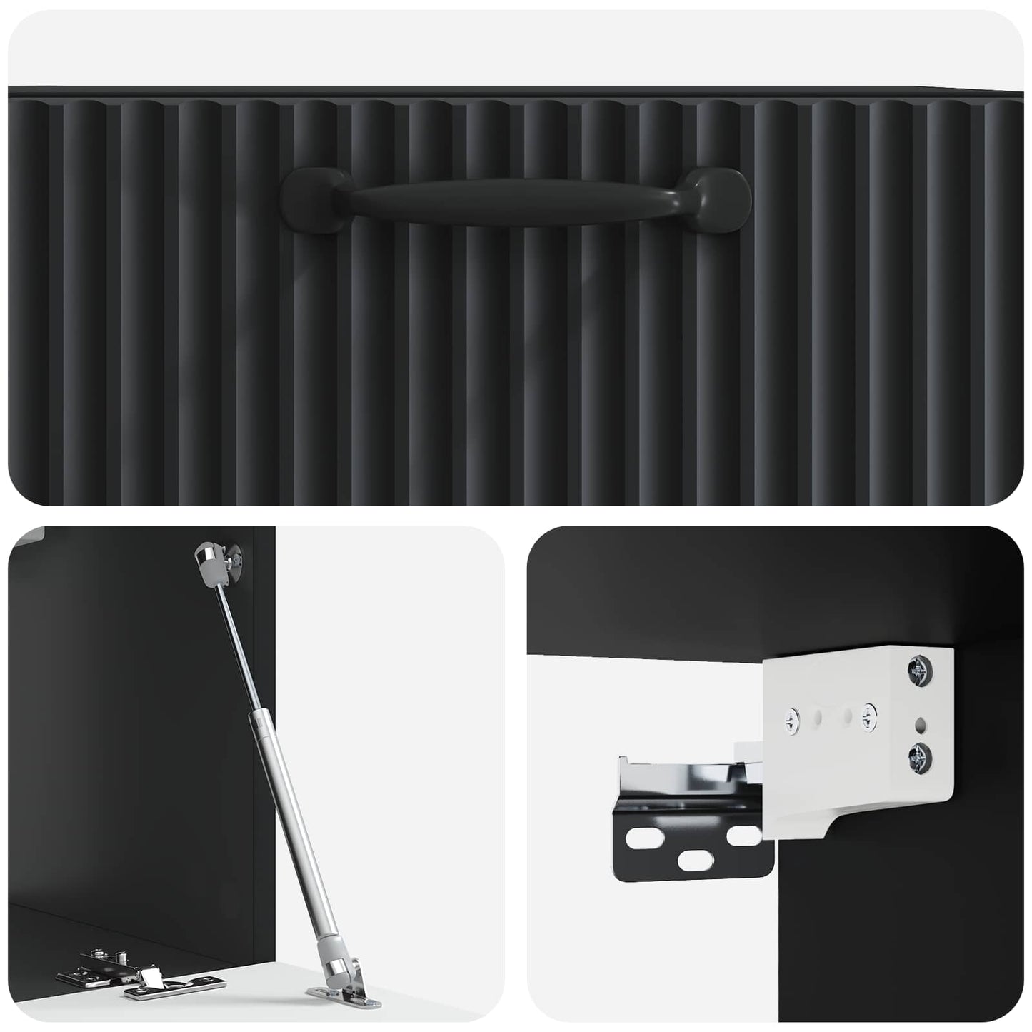 Væghængt TV-skab Sort 59,5 x 31 x 30 cm Konstrueret træ