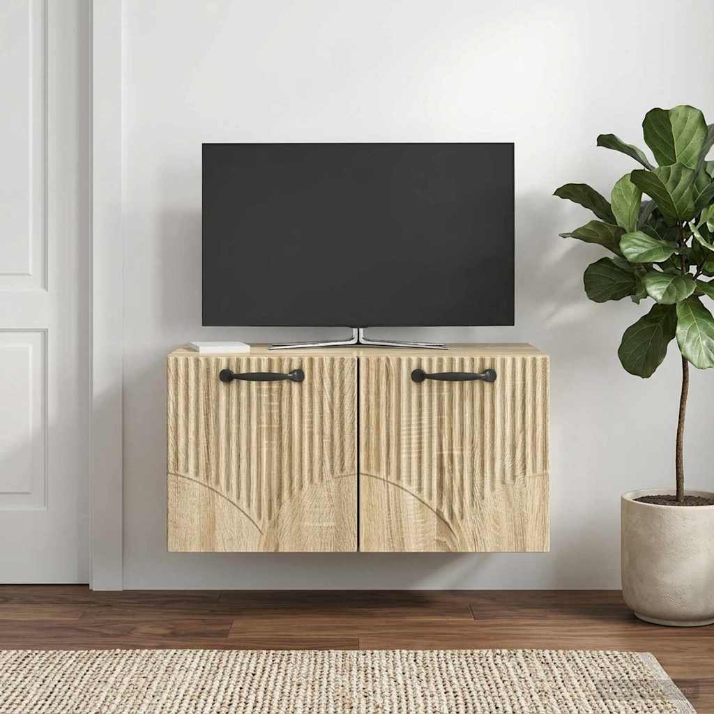Væghængt TV-skab Sonoma-eg 59,5 x 31 x 30 cm Konstrueret træ