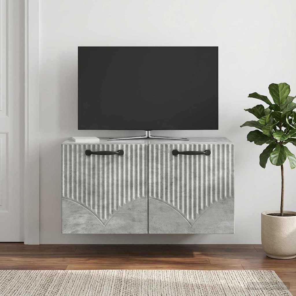 Væghængt TV-skab Betongrå 59,5 x 31 x 30 cm Konstrueret træ