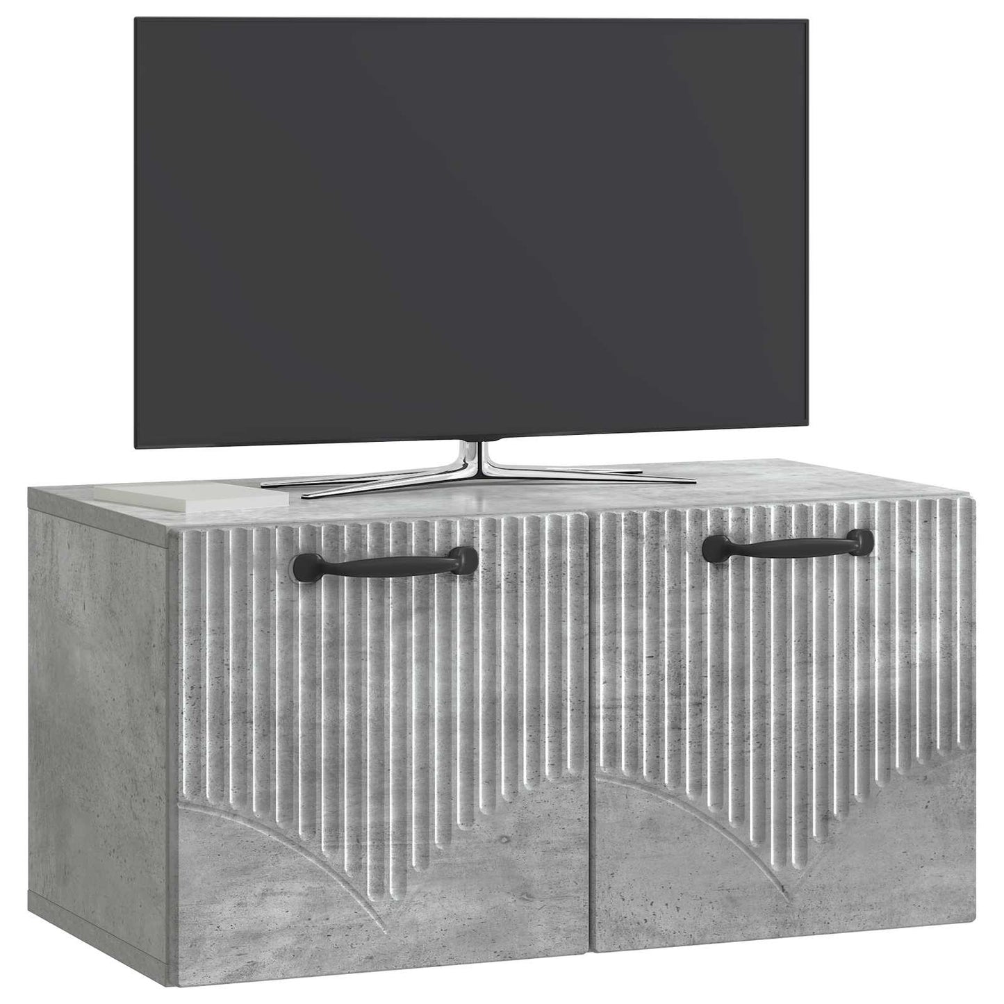 Væghængt TV-skab Betongrå 59,5 x 31 x 30 cm Konstrueret træ