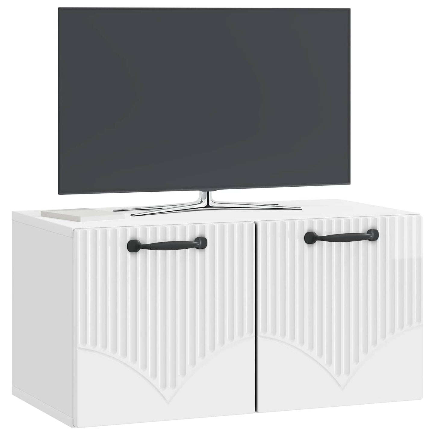 Væghængt TV-skab Vægmonteret Hvid højglans 59,5 x 31 x 30 cm