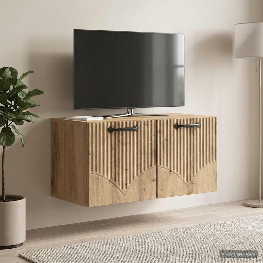 Væghængt TV-skab 59,5 x 31 x 30 cm Artisan-eg Konstrueret træ
