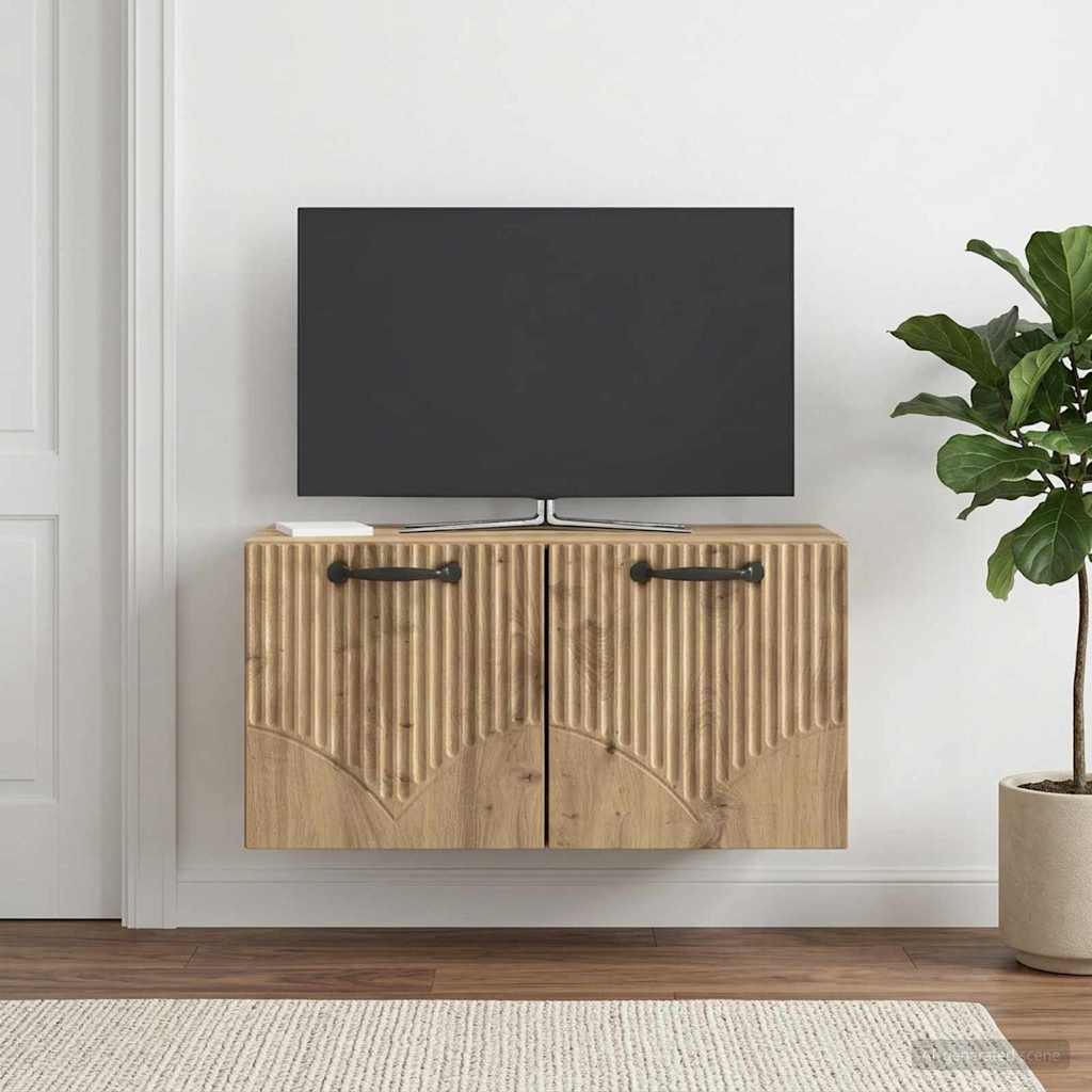 Væghængt TV-skab 59,5 x 31 x 30 cm Artisan-eg Konstrueret træ