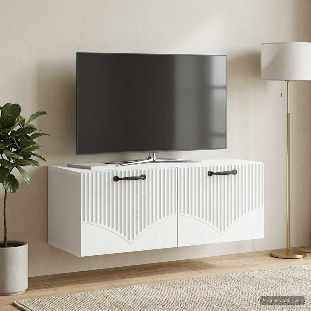 Væghængt TV-skab Hvid 78,5 x 31 x 30 cm Konstrueret træ