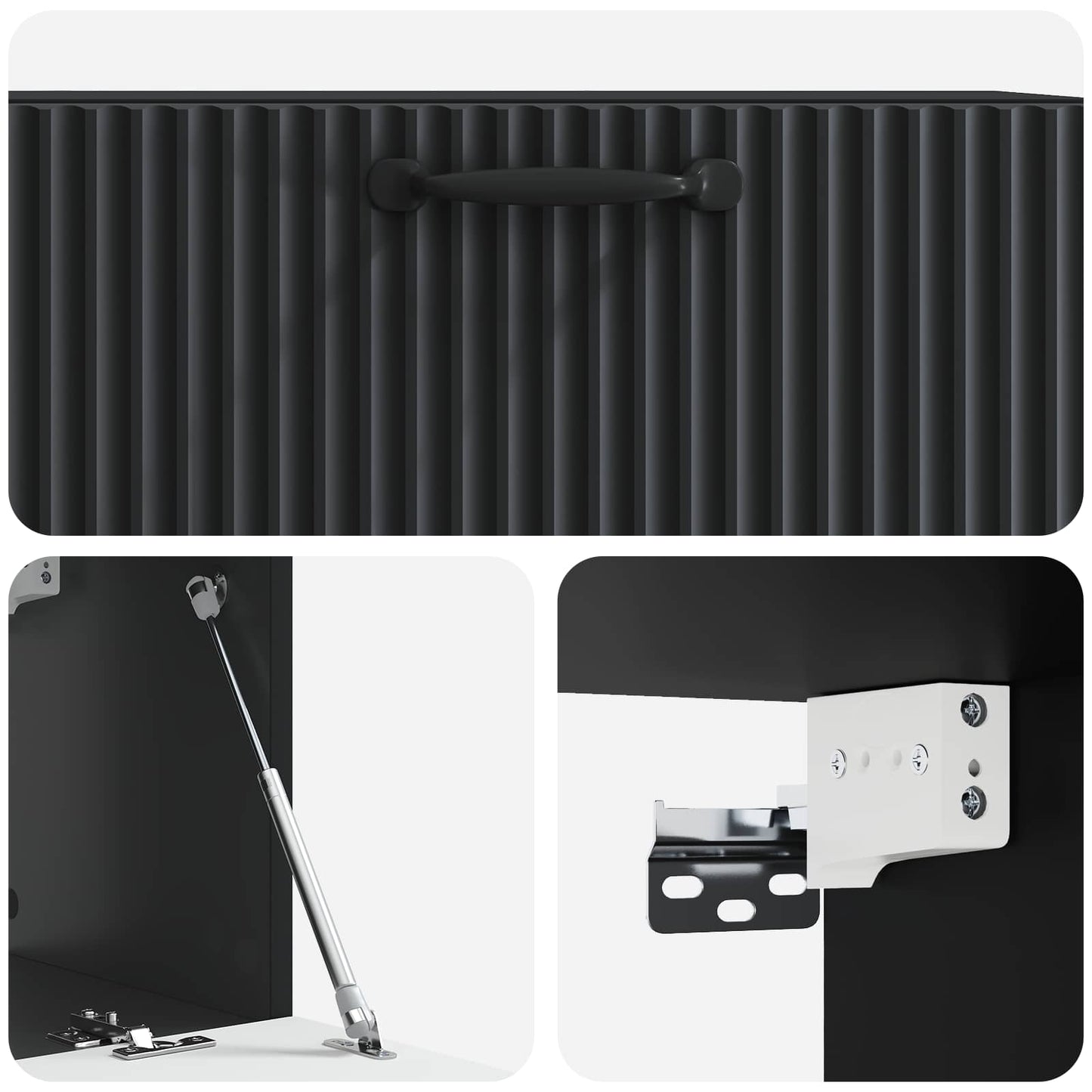 Væghængt TV-skab Sort 78,5 x 31 x 30 cm Konstrueret træ