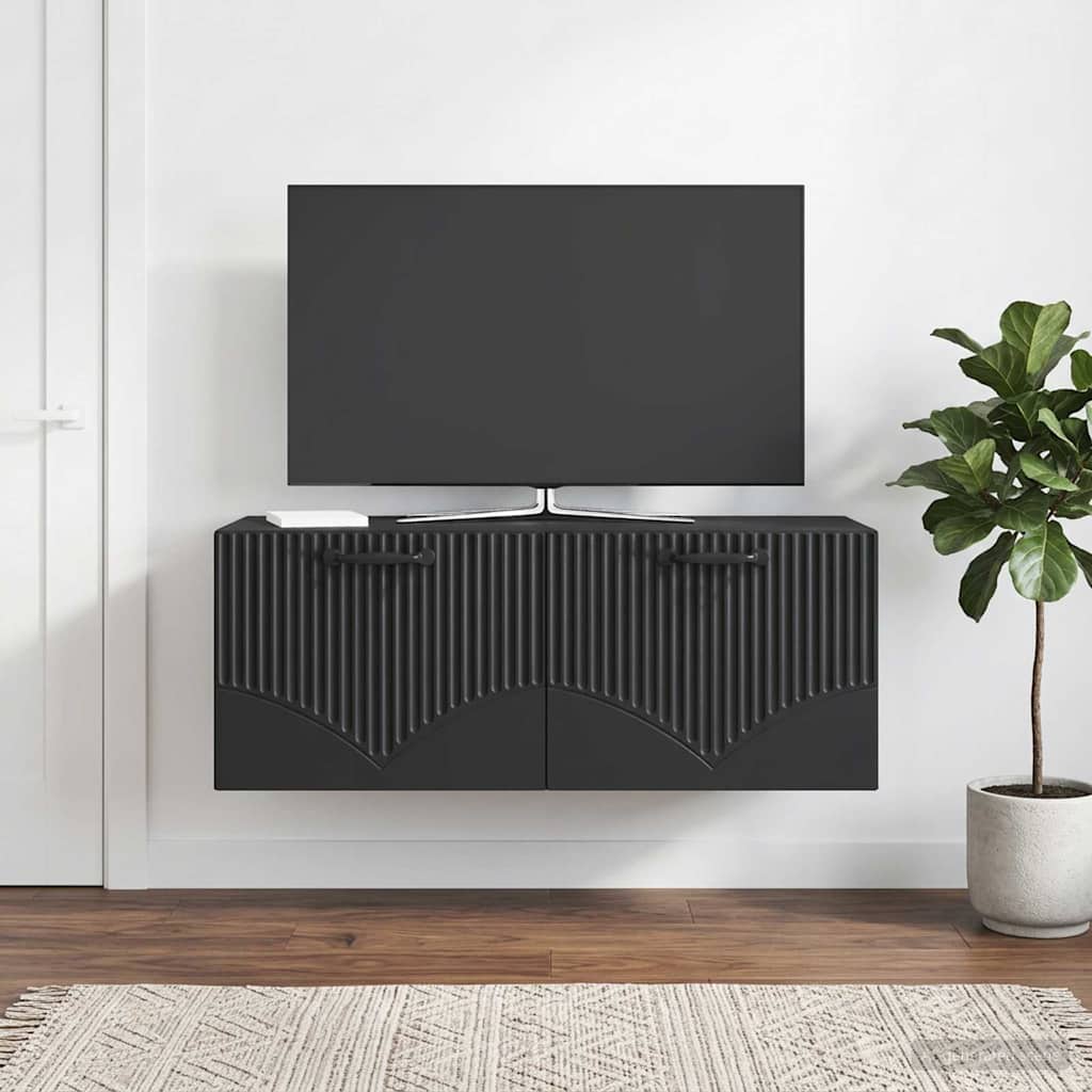 Væghængt TV-skab Sort 78,5 x 31 x 30 cm Konstrueret træ