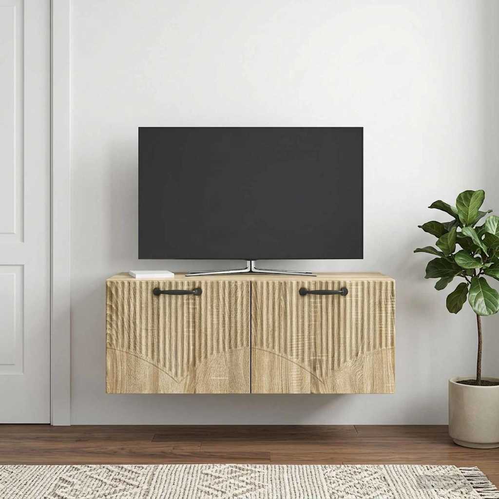Væghængt TV-skab Sonoma-eg 78,5 x 31 x 30 cm Konstrueret træ