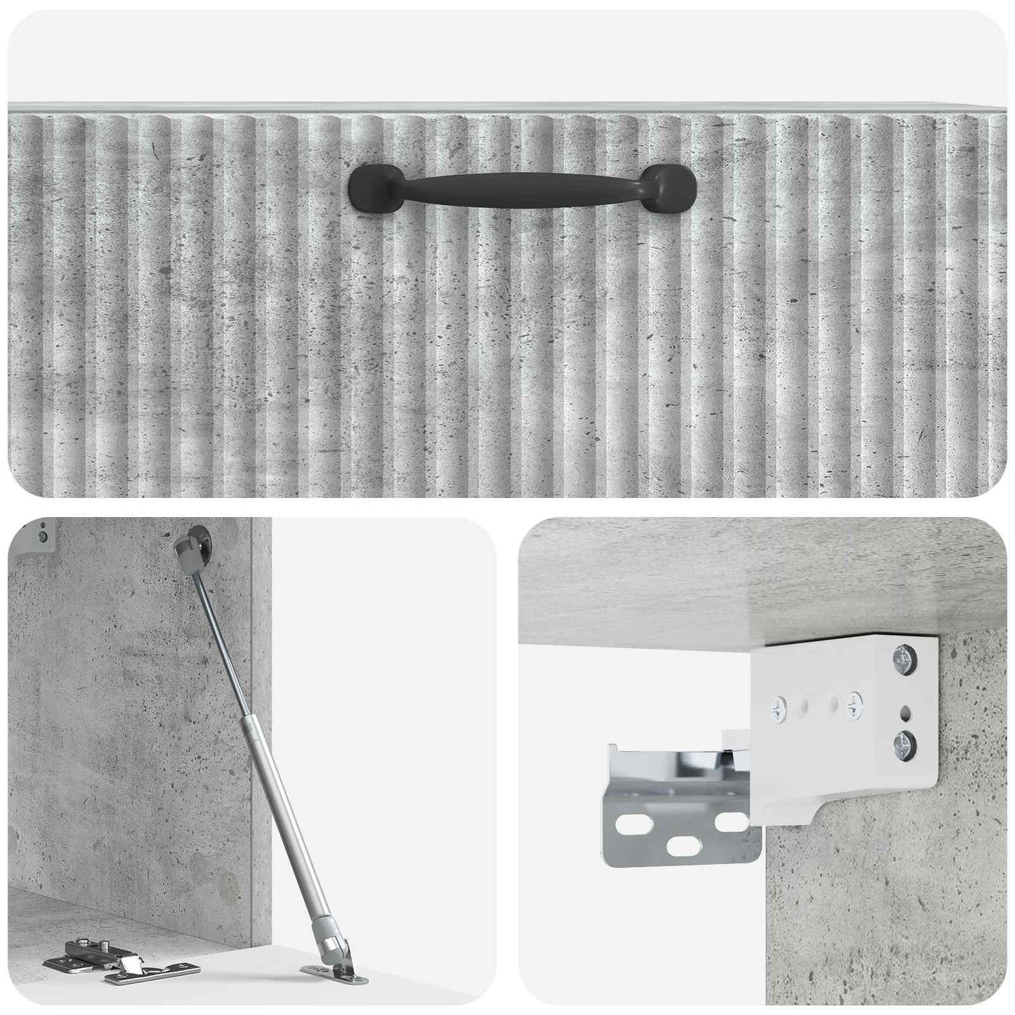 Væghængt TV-skab Betongrå 78,5 x 31 x 30 cm Konstrueret træ