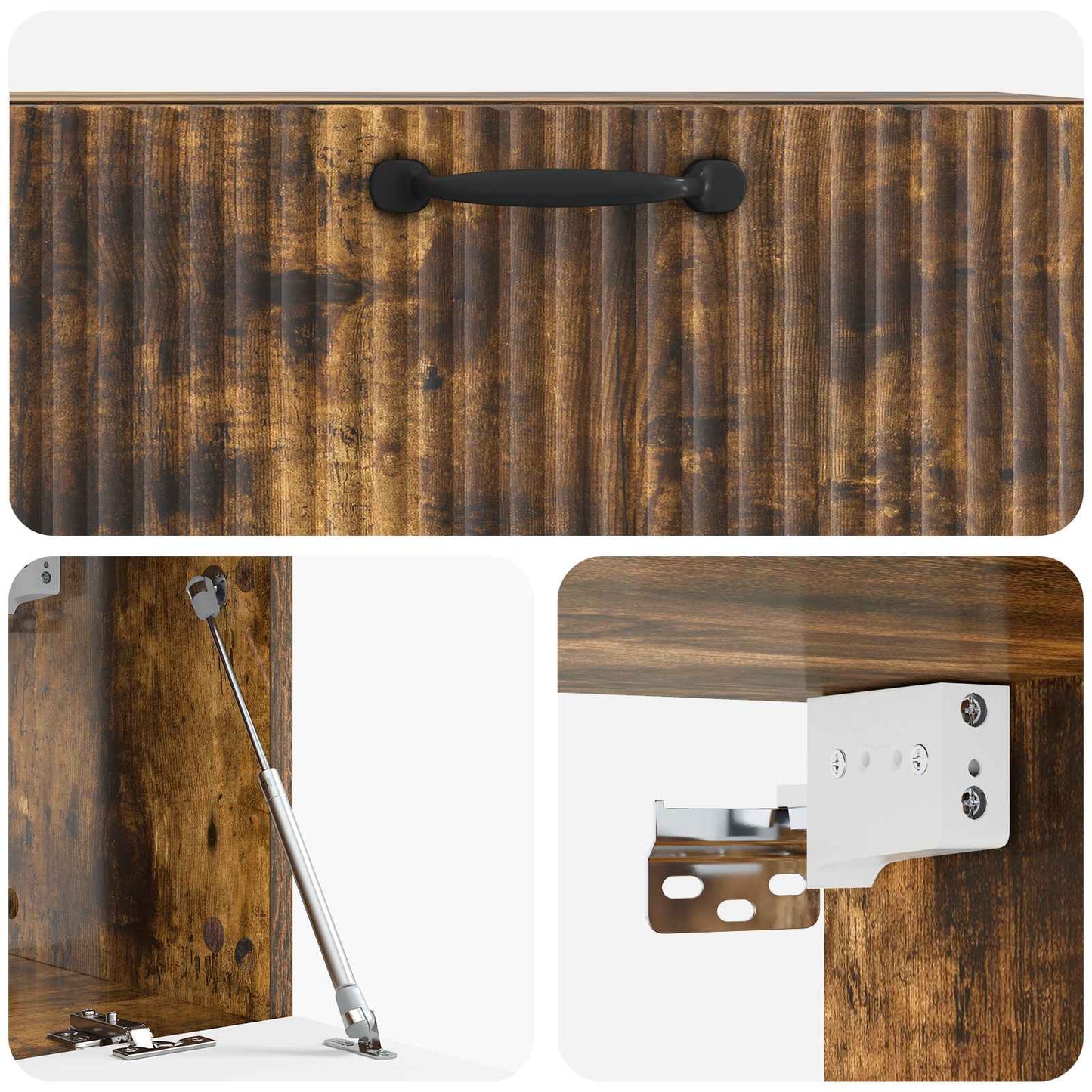 Væghængt TV-skab Røget eg 78,5 x 31 x 30 cm Konstrueret træ