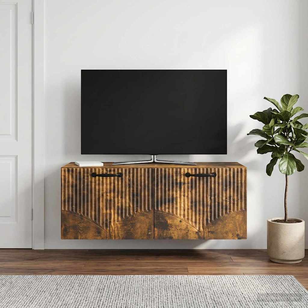 Væghængt TV-skab Røget eg 78,5 x 31 x 30 cm Konstrueret træ
