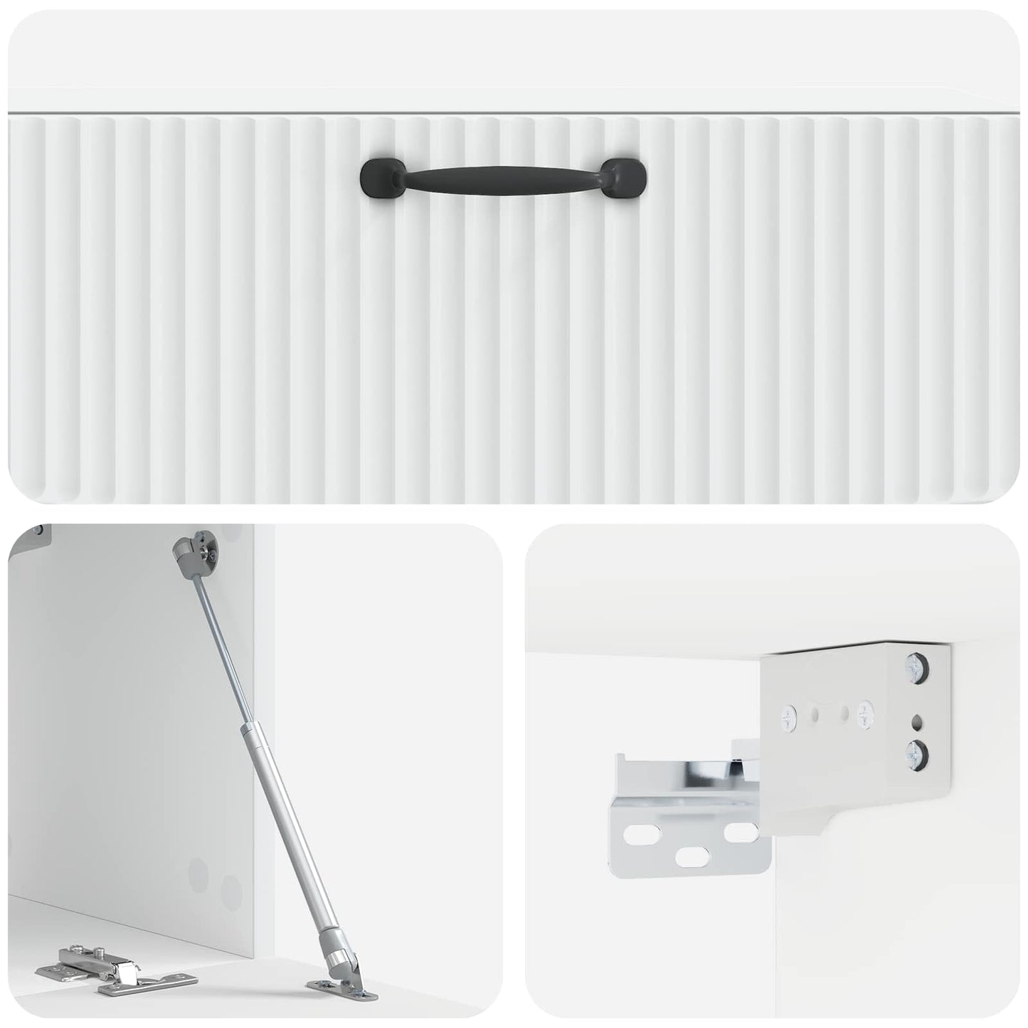 Væghængt TV-skab Hvid 98 x 31 x 30 cm Konstrueret træ