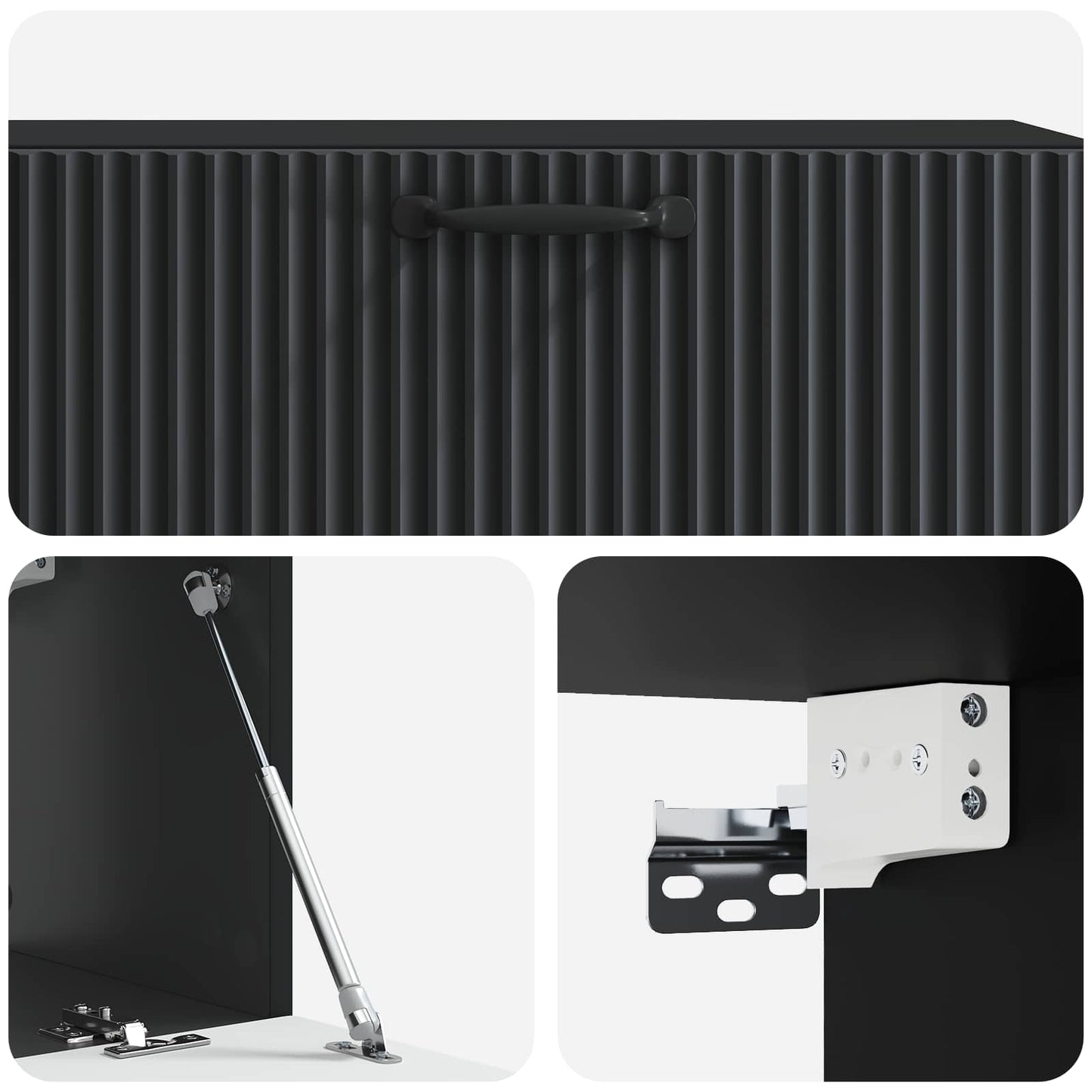 Væghængt TV-skab Sort 98 x 31 x 30 cm Konstrueret træ