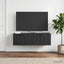 Væghængt TV-skab Sort 98 x 31 x 30 cm Konstrueret træ