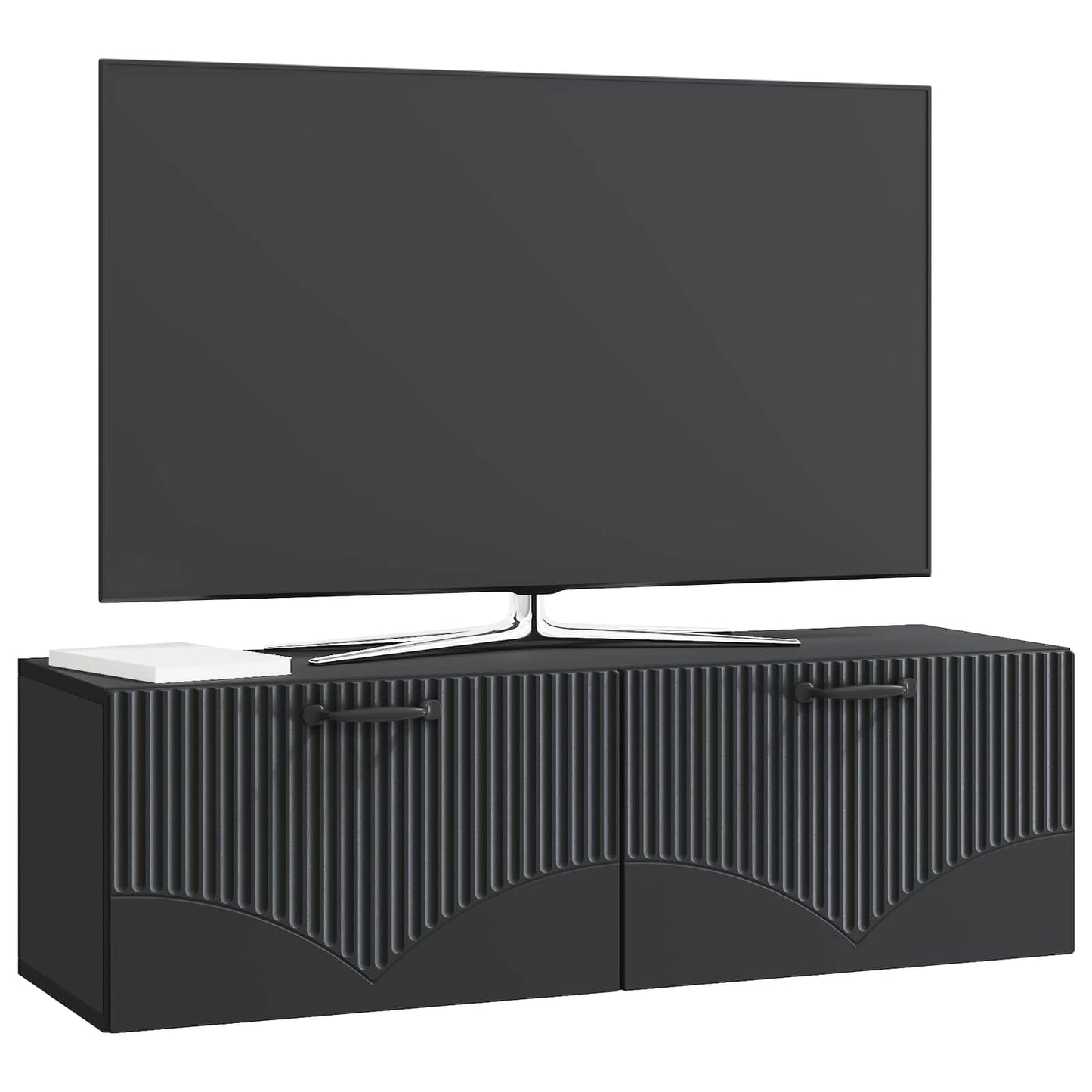 Væghængt TV-skab Sort 98 x 31 x 30 cm Konstrueret træ