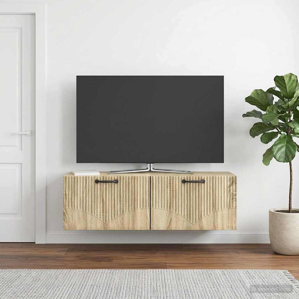 Væghængt TV-skab Sonoma-eg 98 x 31 x 30 cm Konstrueret træ