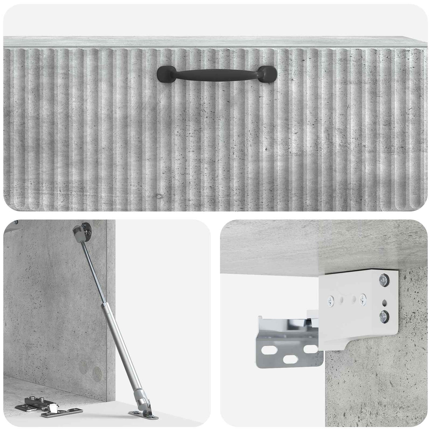 Væghængt TV-skab Betongrå 98 x 31 x 30 cm Konstrueret træ