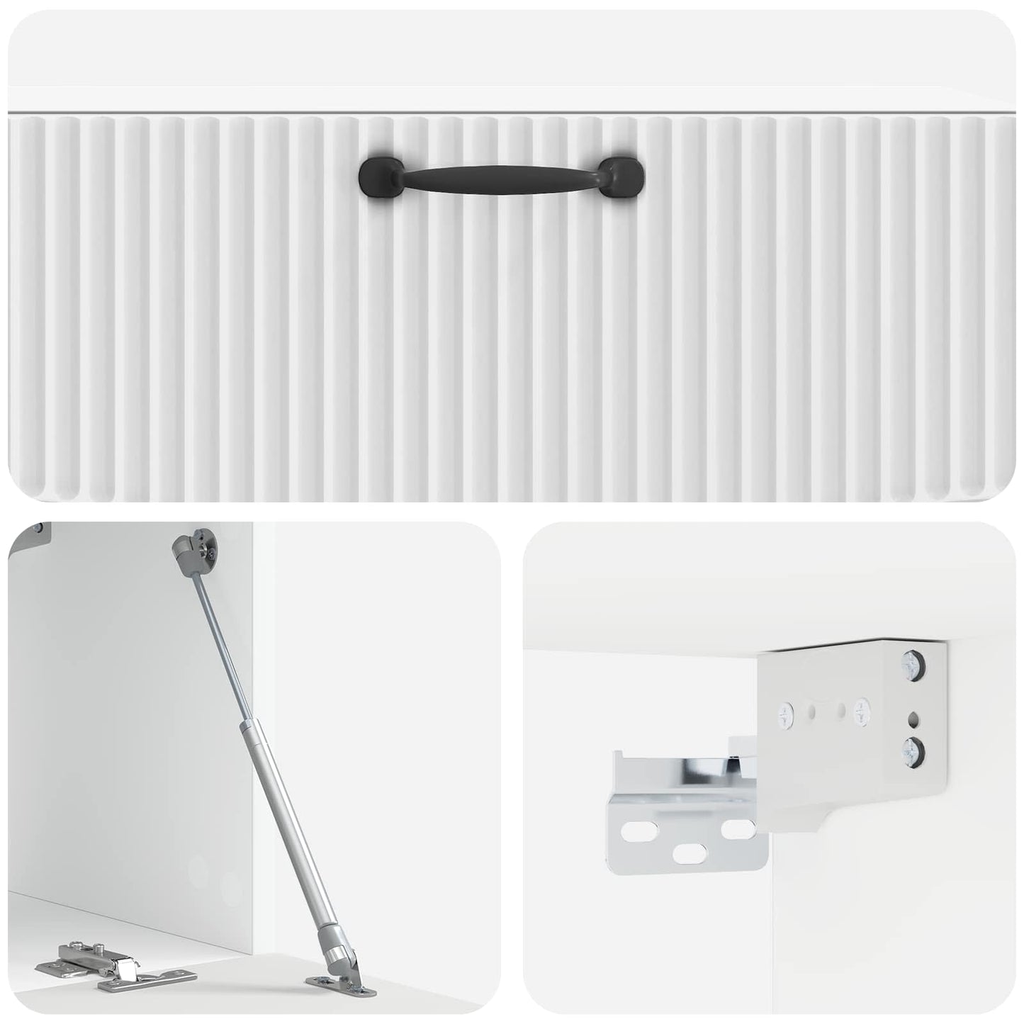 Væghængt TV-skab Hvid højglans 98 x 31 x 30 cm Konstrueret træ