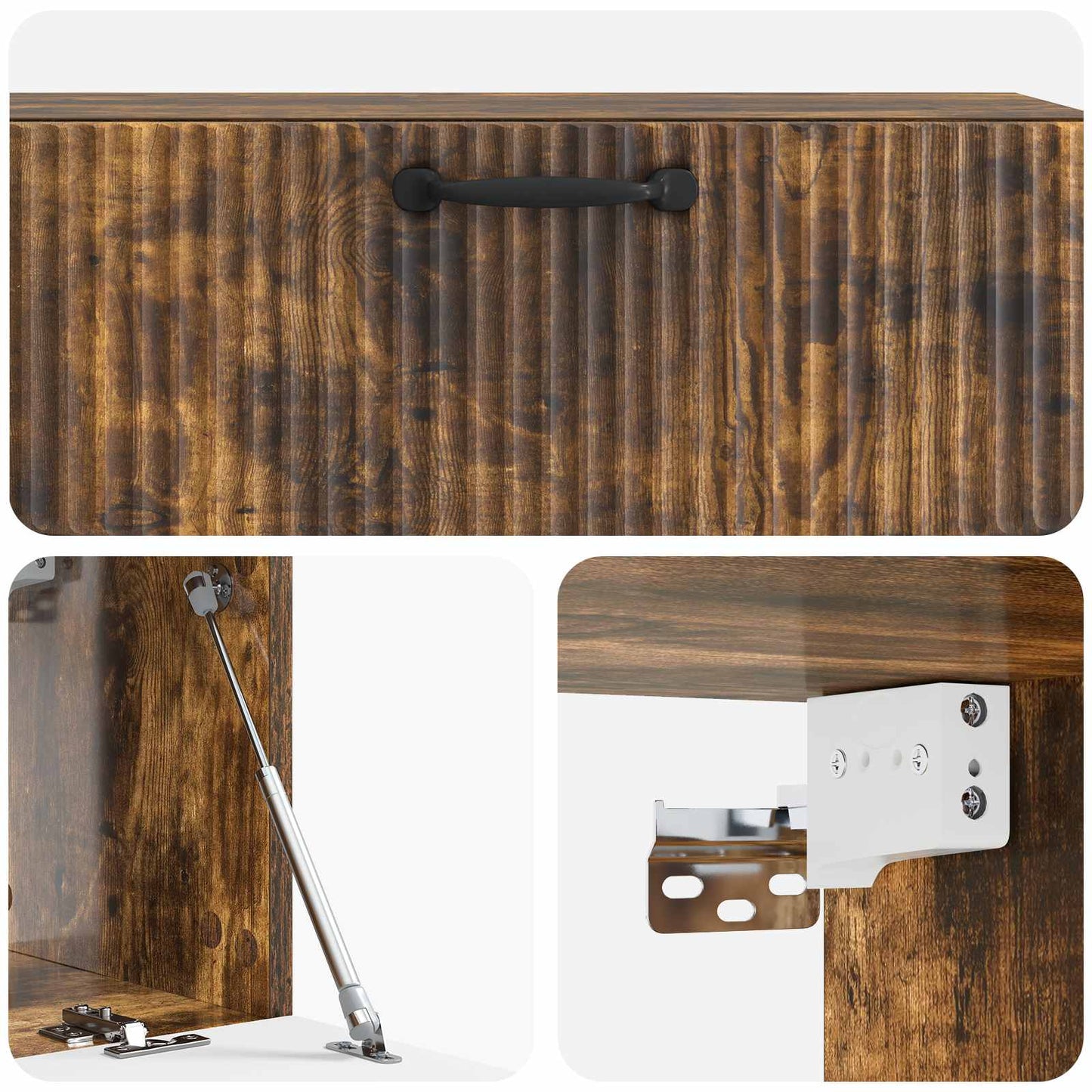 Væghængt TV-skab Røget eg 98 x 31 x 30 cm Konstrueret træ